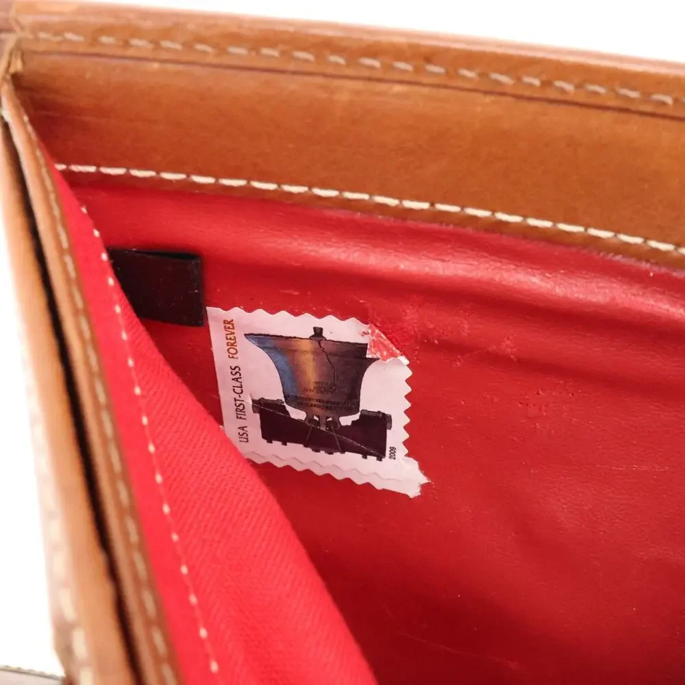 Dooney and Bourke Wallet Womens Beige Brown Fabric Logo Leather Trim Snap Vtg